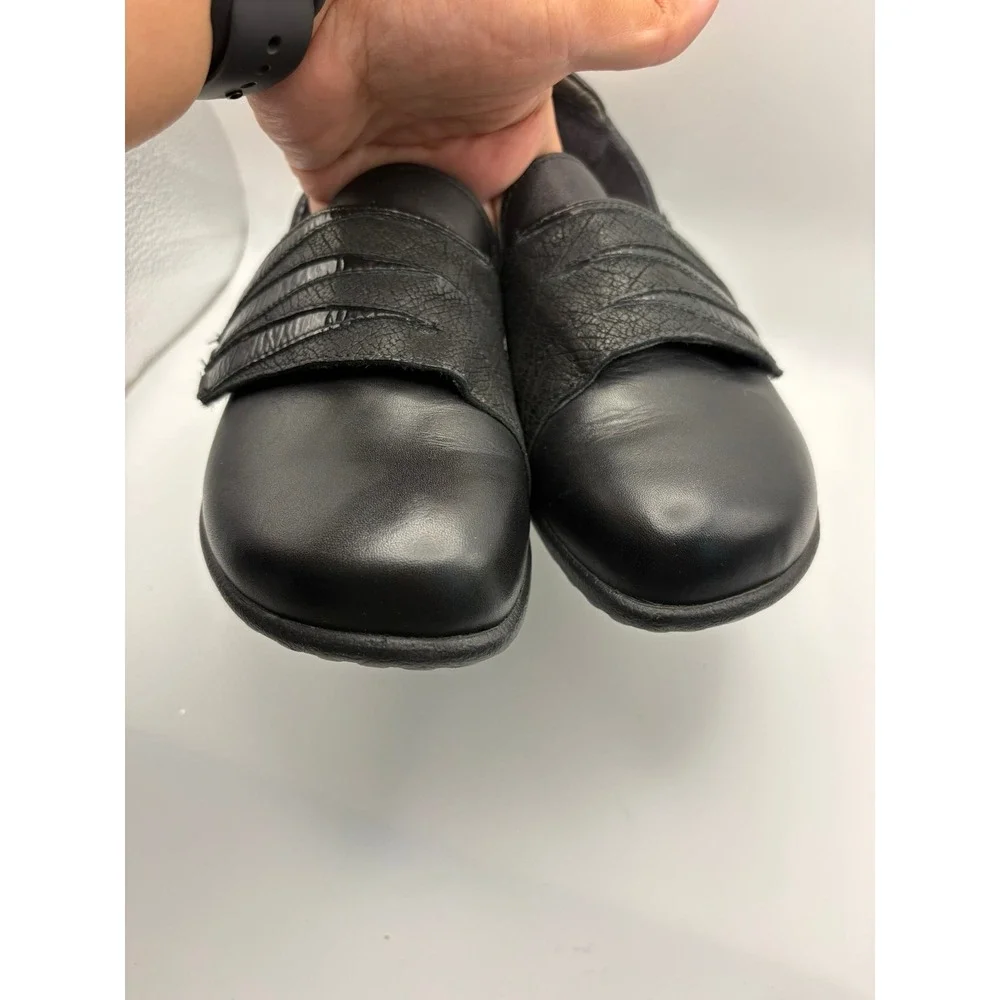 Naot Kirei Black Leather Mary Jane Comfort Shoe Women EU 35 Hook Loop Orthopedic